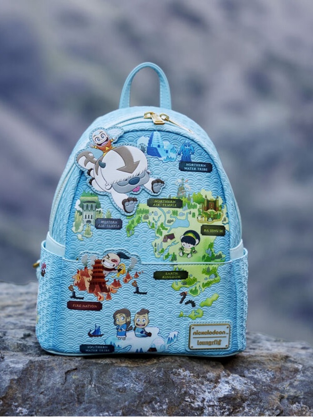Loungefly Light Blue Avatar-Themed Mini Backpack